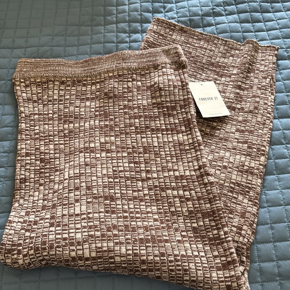 New Forever 21 Brown Knit Maxi/Midi Skirt